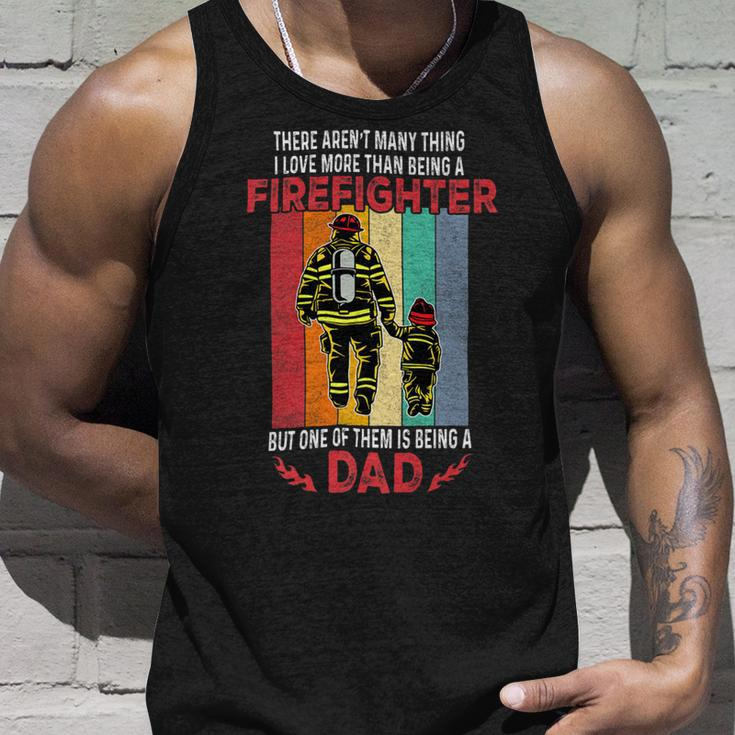 Firefighter Retro Vintage Father And Son Firefighter Dad Fathers Day Unisex Tank Top Gifts for Him