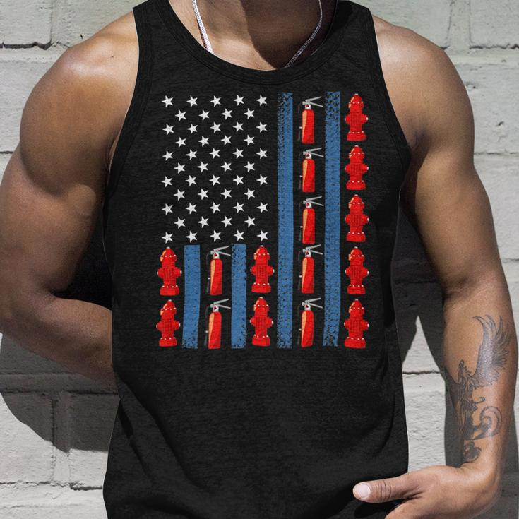 Firefighter Us American Flag Firefighter 4Th Of July Patriotic Man Woman Unisex Tank Top Gifts for Him