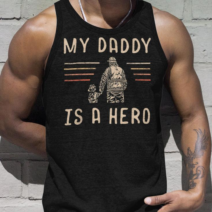 Firefighter Usa Flag My Daddy Is A Hero Firefighting Firefighter Dad V2 Unisex Tank Top Gifts for Him
