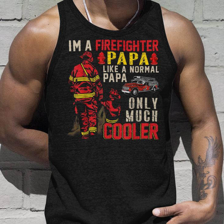 Firefighter Vintage Im A Firefighter Papa Definition Much Cooler Unisex Tank Top Gifts for Him