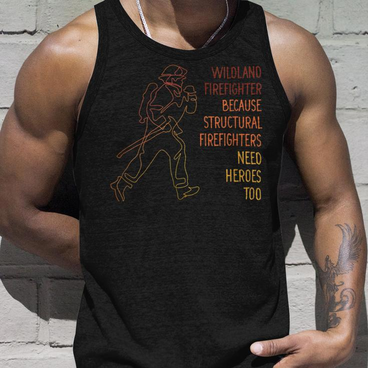 Firefighter Wildland Firefighter Smokejumper Fire Eater Unisex Tank Top Gifts for Him