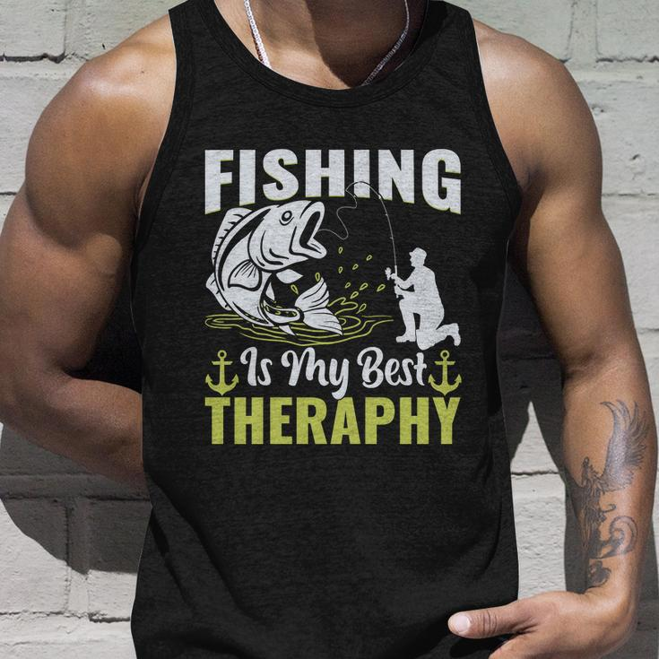 Fishing Is My Best Therapy Unisex Tank Top Gifts for Him