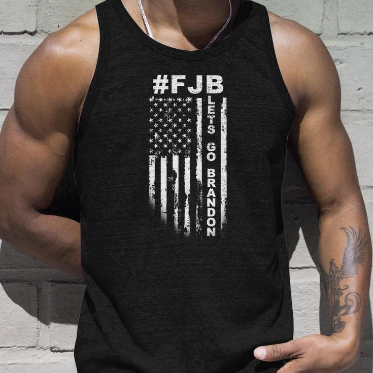 Fjb Lets Go Brandon Us Flag Distressed Tshirt Unisex Tank Top Gifts for Him