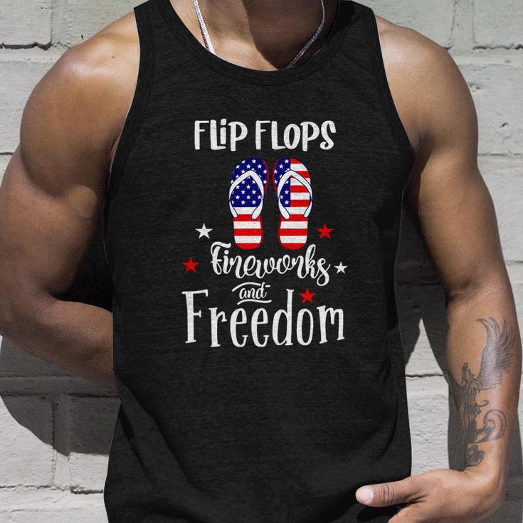 Flip Flops Fireworks Funny 4Th Of July Patriotic Unisex Tank Top Gifts for Him