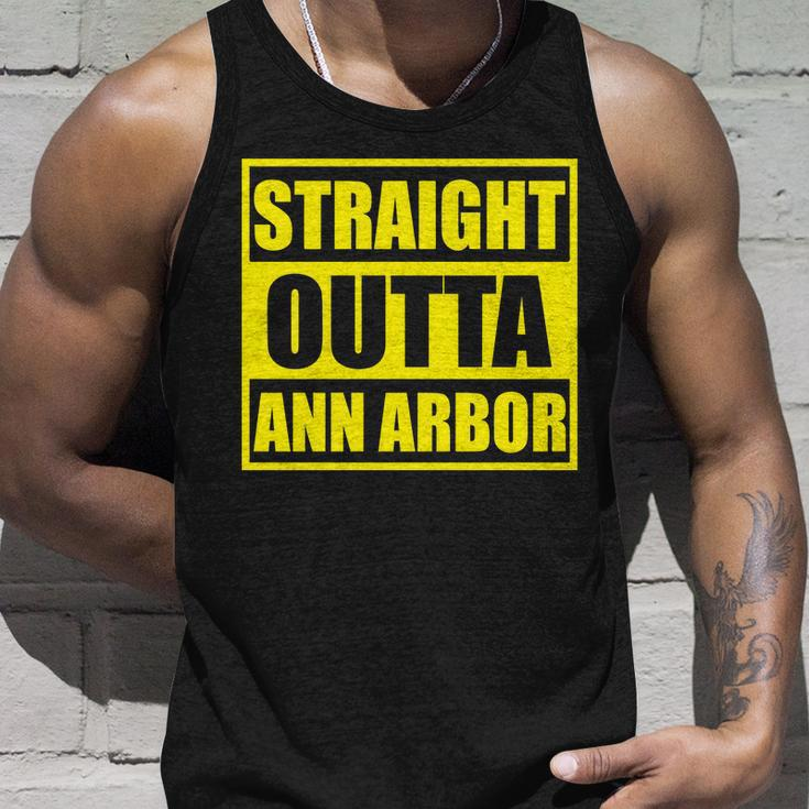 Football Straight Outta Ann Arbor Michigan Unisex Tank Top Gifts for Him