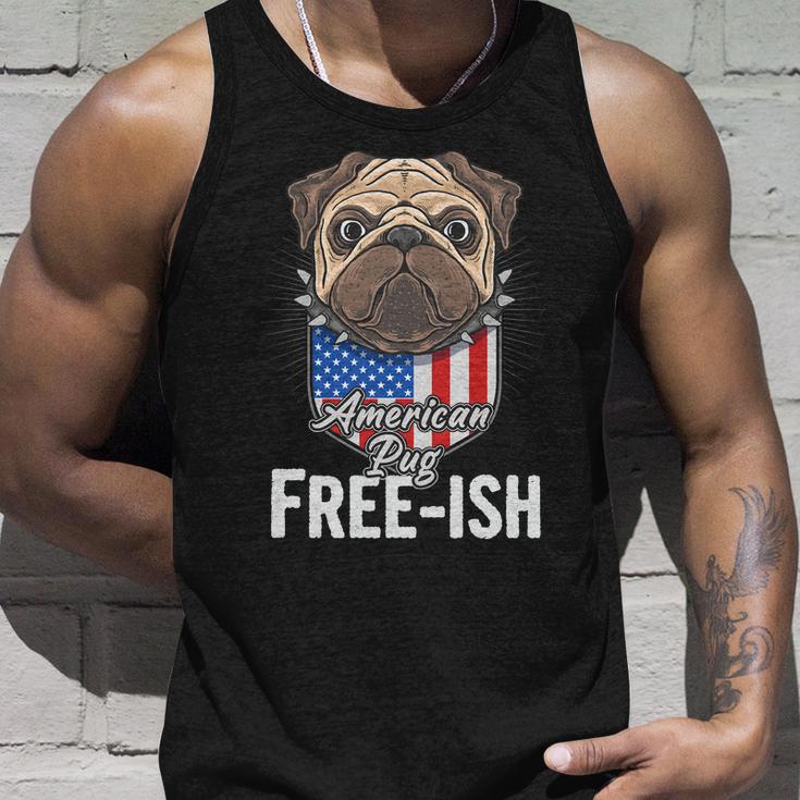 Freeish American Pug Cute Funny 4Th Of July Independence Day Plus Size Graphic Unisex Tank Top Gifts for Him