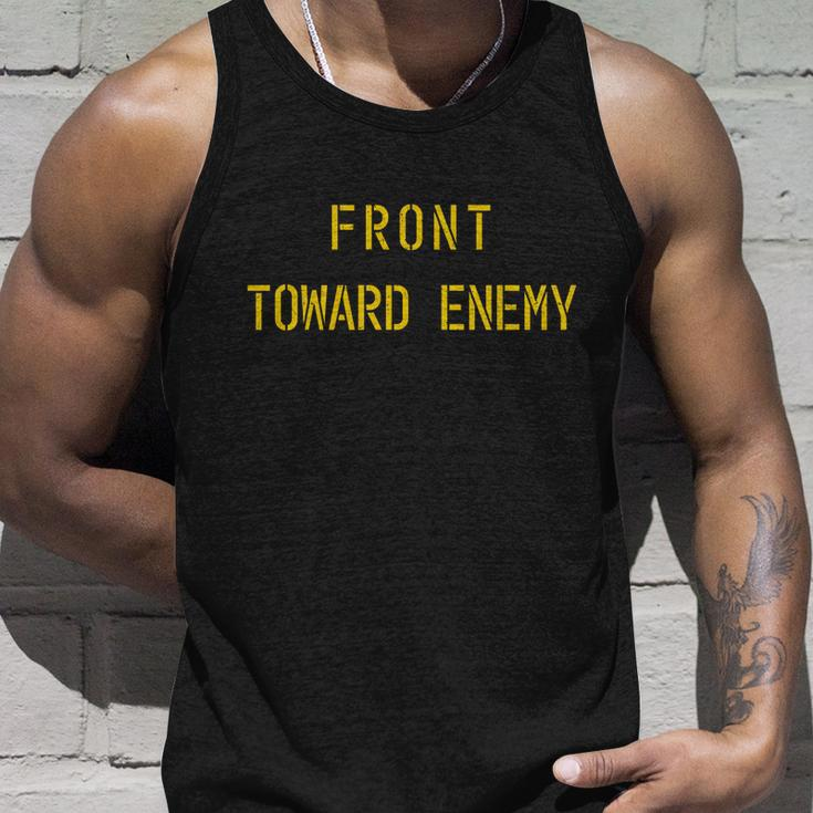 Front Toward Enemy Military Quote Vintage Unisex Tank Top Gifts for Him