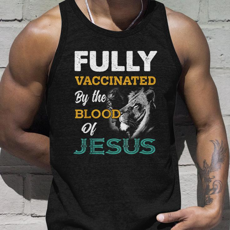 Fully Vaccinated By The Blood Of Jesus Lion God Christian Tshirt V2 Unisex Tank Top Gifts for Him