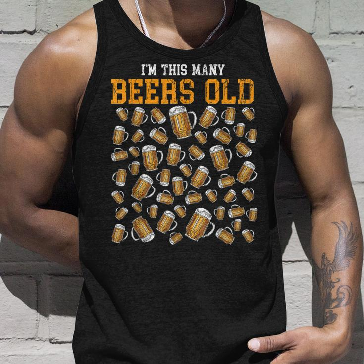 Funny 50 Years Old Birthday Im This Many Beers Old Drinking Unisex Tank Top Gifts for Him