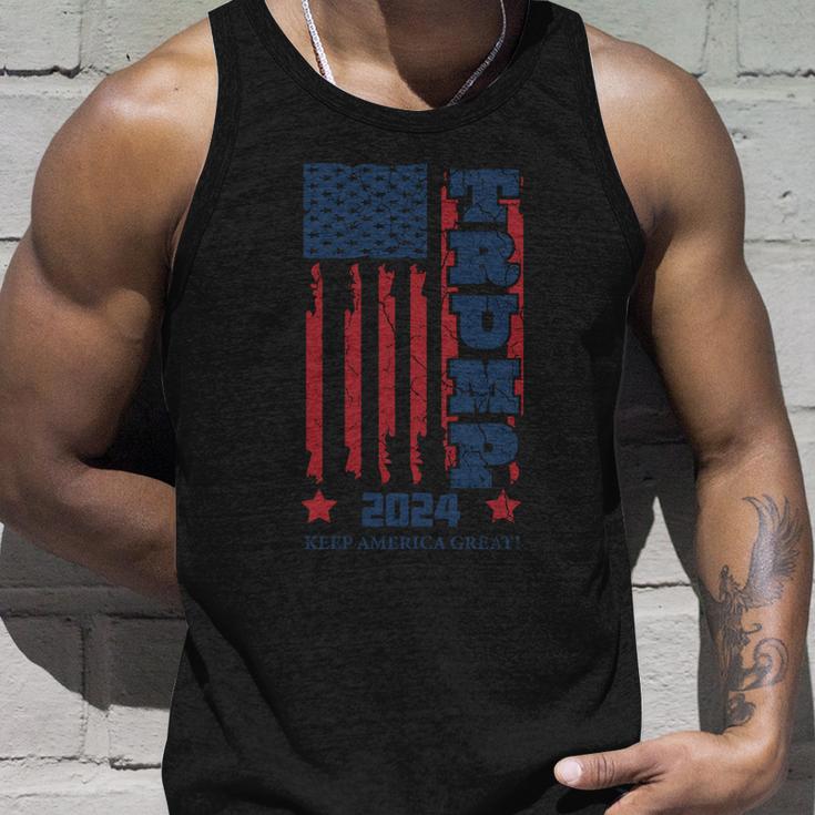 Funny Anti Biden Donald J Trump Distressed Flag Pocket Unisex Tank Top Gifts for Him