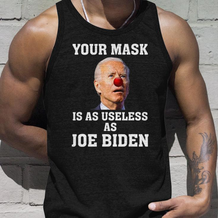 Funny Anti Biden Your Mask Is As Useless As Joe Biden Idiot Unisex Tank Top Gifts for Him