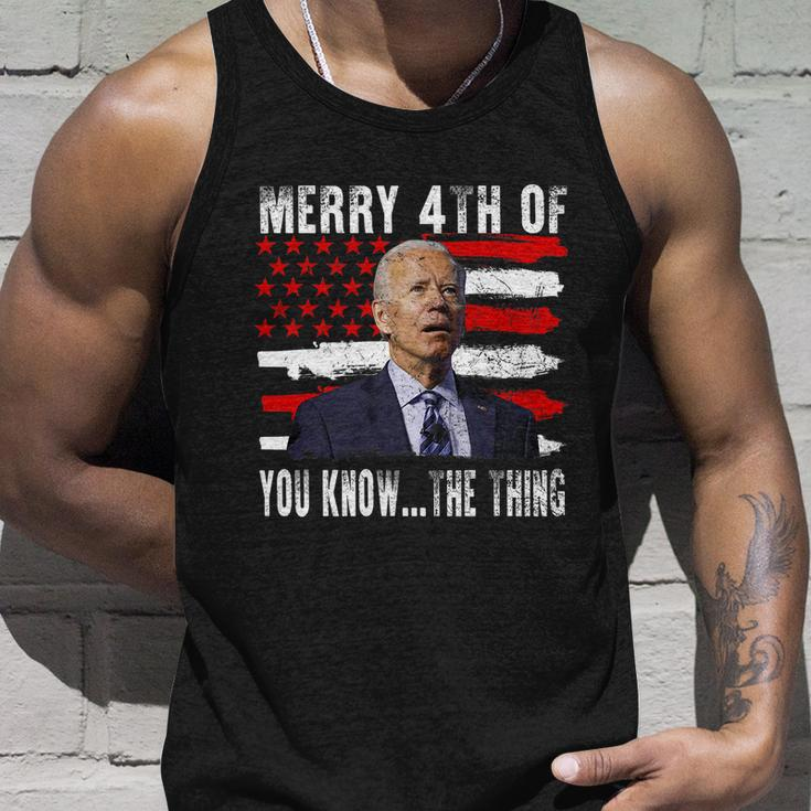 Funny Biden Confused Merry Happy 4Th Of You KnowThe Thing Flag Design Unisex Tank Top Gifts for Him