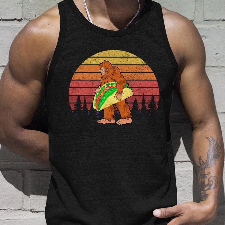 Funny Bigfoot Holding A Taco Unisex Tank Top Gifts for Him