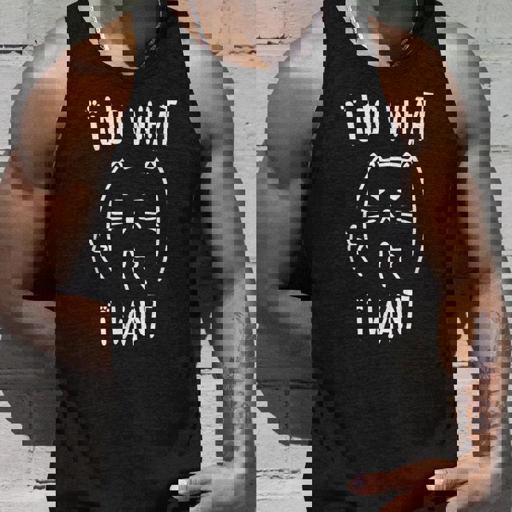Funny Black Cat I Do What I Want With My Cat Meow Funny Gift Men Women Tank Top Graphic Print Unisex Gifts for Him