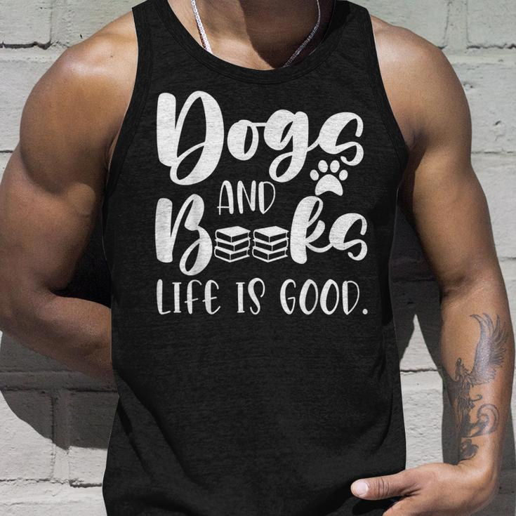 Funny Book Lovers Reading Lovers Dogs Books And Dogs Unisex Tank Top Gifts for Him