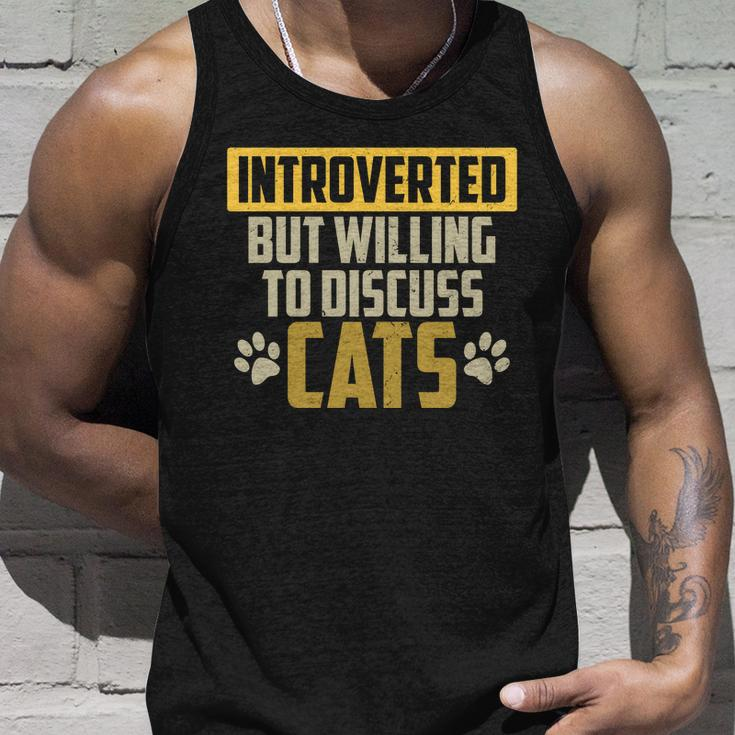 Funny Cat Paws Introverted But Willing To Discuss Cats Unisex Tank Top Gifts for Him