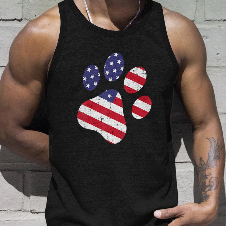 Funny Dog Paw American Flag Cute 4Th Of July Unisex Tank Top Gifts for Him