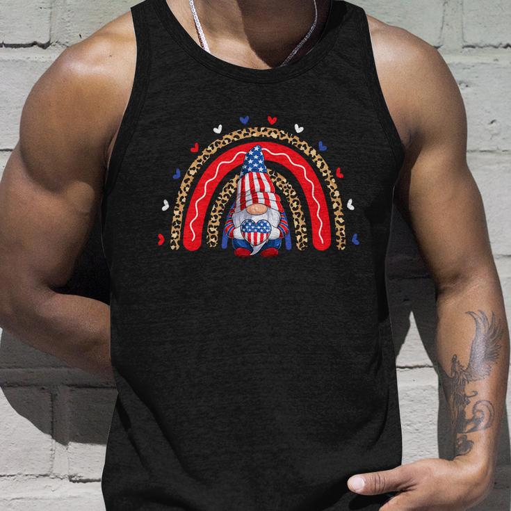 Funny Gnome 4Th Of July American Usa Flag Leopard Rainbow Gift Unisex Tank Top Gifts for Him