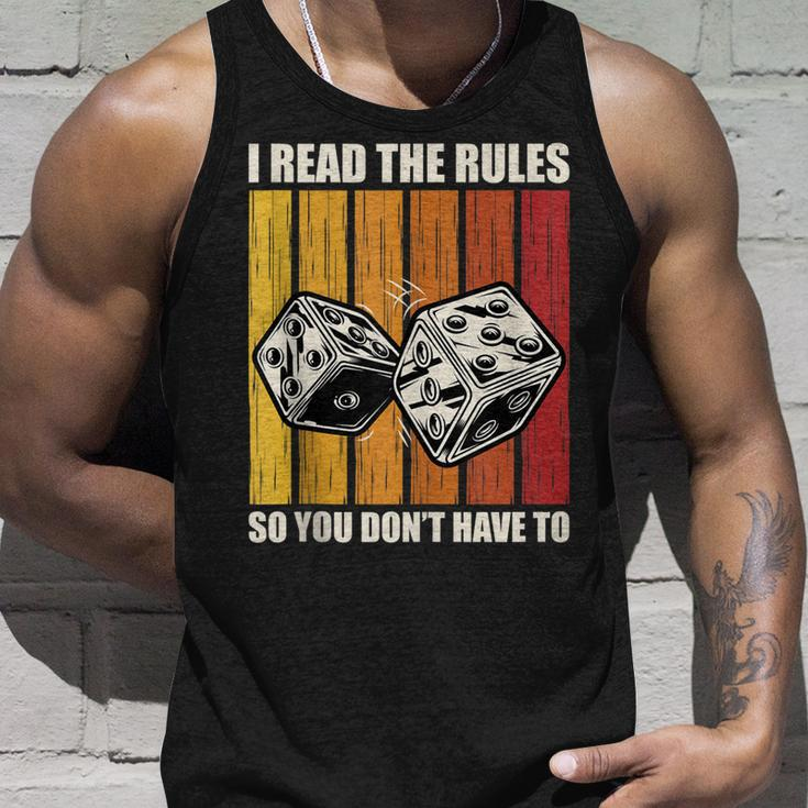 Funny I Read The Rules Board Game Night Board Game Night Unisex Tank Top Gifts for Him