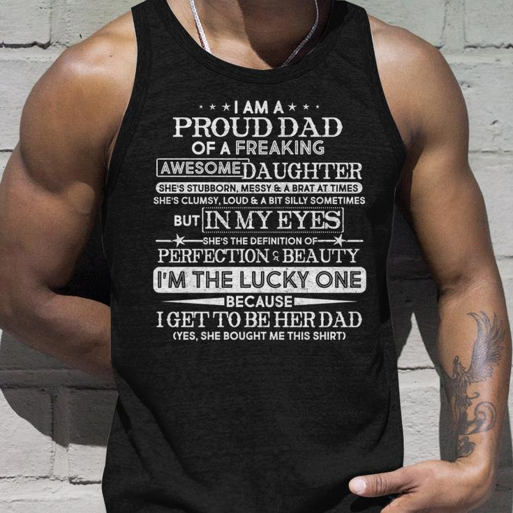 Funny Im A Proud Lucky Dad Of Awesome Daughter Tshirt Unisex Tank Top Gifts for Him