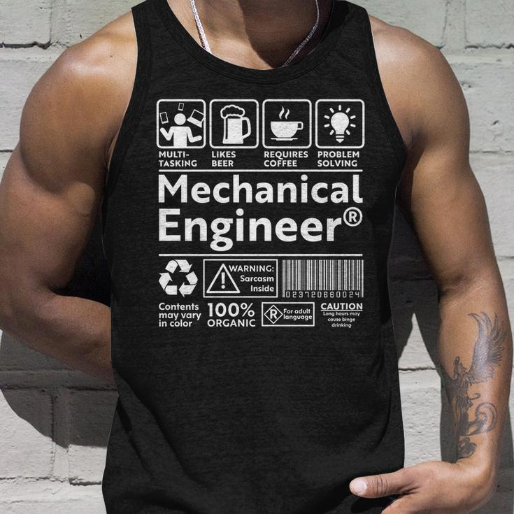 Funny Mechanical Engineer Label Unisex Tank Top Gifts for Him