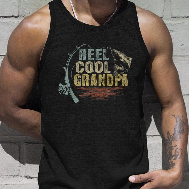 Funny Mens Funny Fishing Gift Vintage Reel Cool Grandpa Gift Unisex Tank Top Gifts for Him