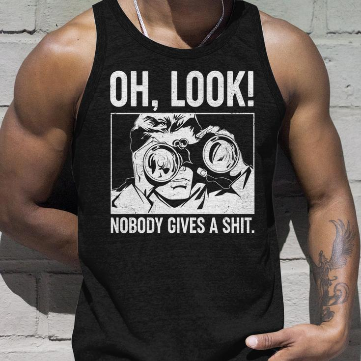 Funny Oh Look Nobody Gives A Shit Unisex Tank Top Gifts for Him
