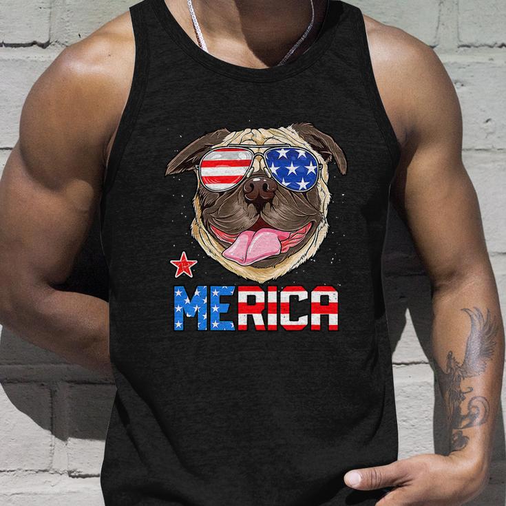 Funny Pug 4Th Of July Merica American Flag Unisex Tank Top Gifts for Him