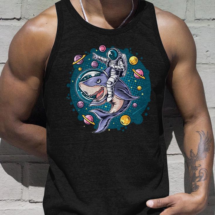 Funny Space Galaxy Astronaut Shark Unisex Tank Top Gifts for Him