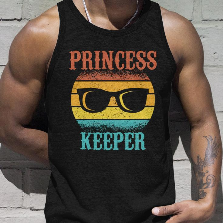 Funny Tee For Fathers Day Princess Keeper Of Daughters Gift Unisex Tank Top Gifts for Him