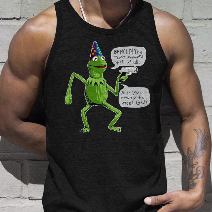 Funny Wizard Kermit Meme Unisex Tank Top Gifts for Him