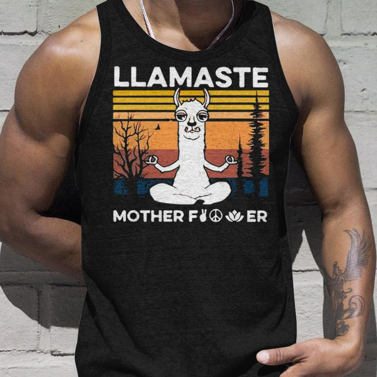 Funny Yoga Llamaste Mother Fvcker Retro Vintage Mans Unisex Tank Top Gifts for Him