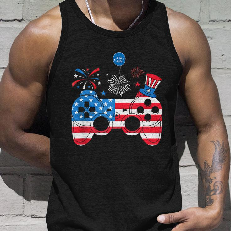 Gamer Video Gaming 4Th Of July Funny Men Boys American Flag Unisex Tank Top Gifts for Him