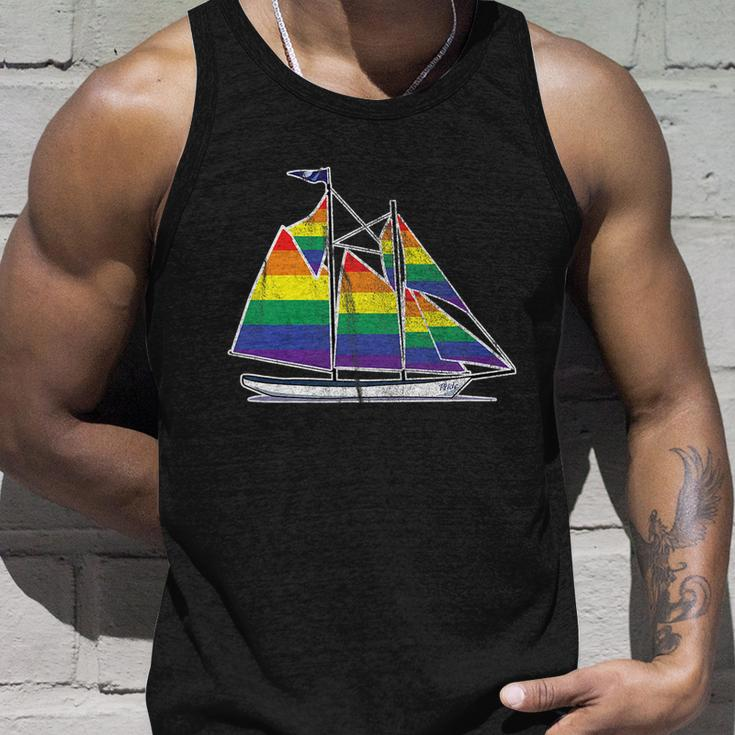 Gay Pride Sailboat Lgbt Lgbtq Rainbow Flag Unisex Tank Top Gifts for Him