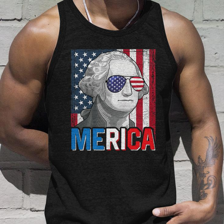 George Washington 4Th Of July Merica Men Women American Flag Unisex Tank Top Gifts for Him