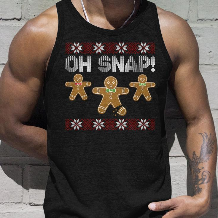 Gingerbread Oh Snap Ugly Christmas Sweater Unisex Tank Top Gifts for Him