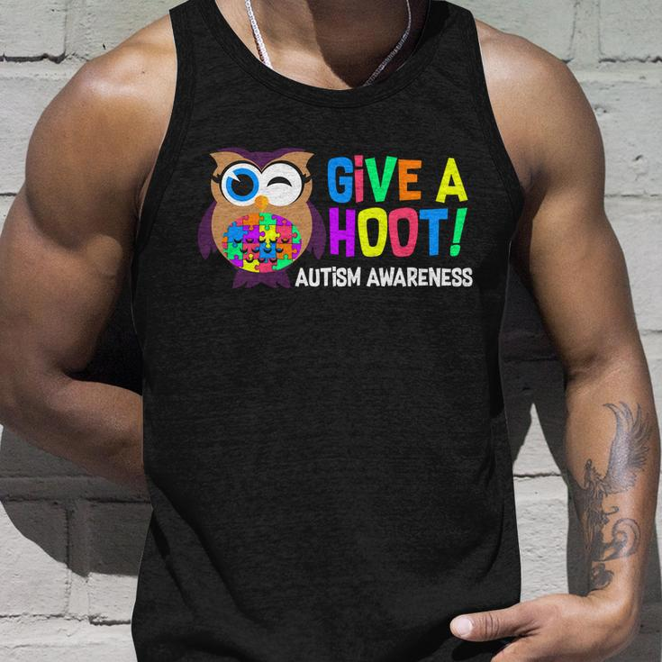 Give A Hoot Autism Awareness Unisex Tank Top Gifts for Him