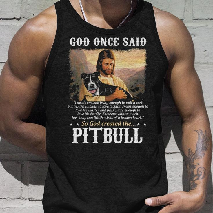 God And Pitbull Dog God Created The Pitbull Unisex Tank Top Gifts for Him