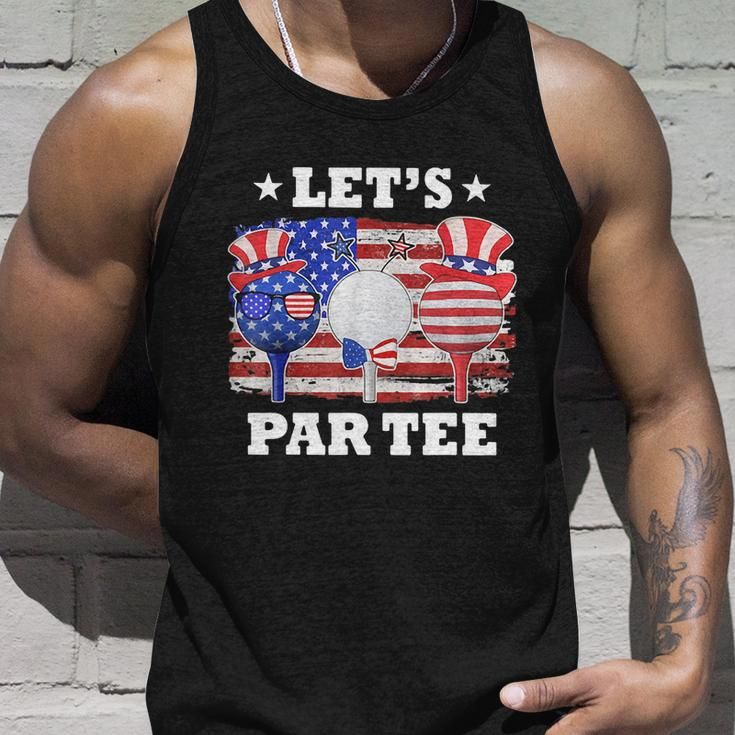 Golf Lets Par Tee American Flag Independence Golf 4Th July Unisex Tank Top Gifts for Him