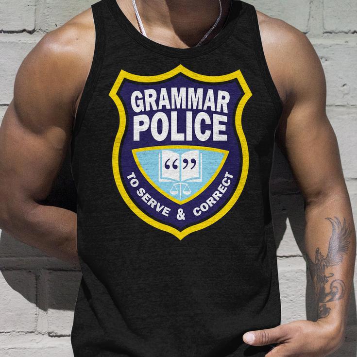 Grammar Police Badge Tshirt Unisex Tank Top Gifts for Him