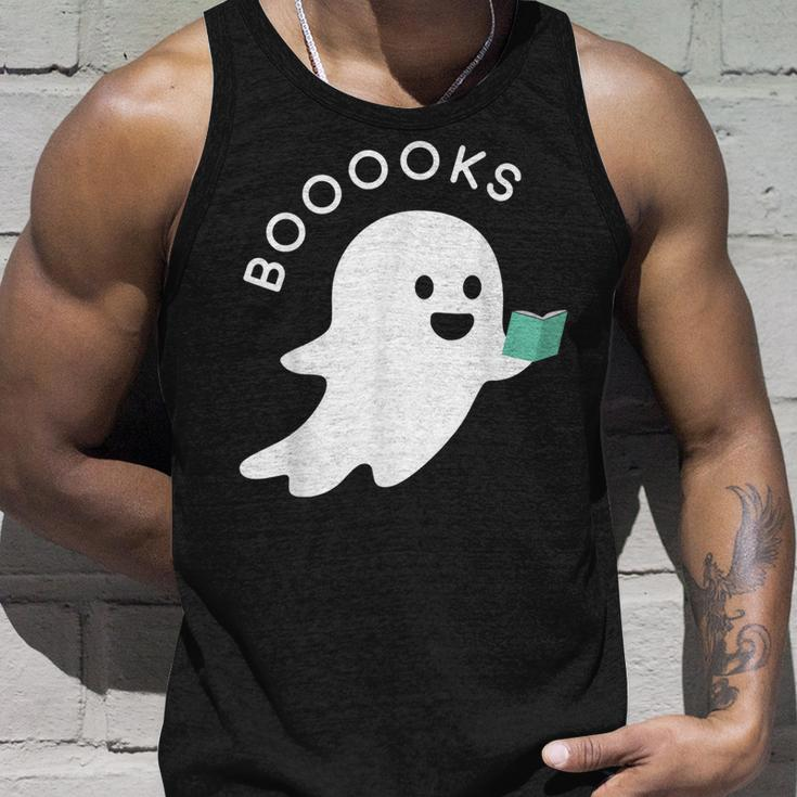 Halloween Booooks Ghost Reading Boo Read Books Library Unisex Tank Top Gifts for Him