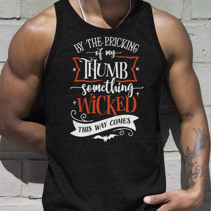 Halloween By The Pricking Of My Thumb - Orange And White Men Women Tank Top Graphic Print Unisex Gifts for Him