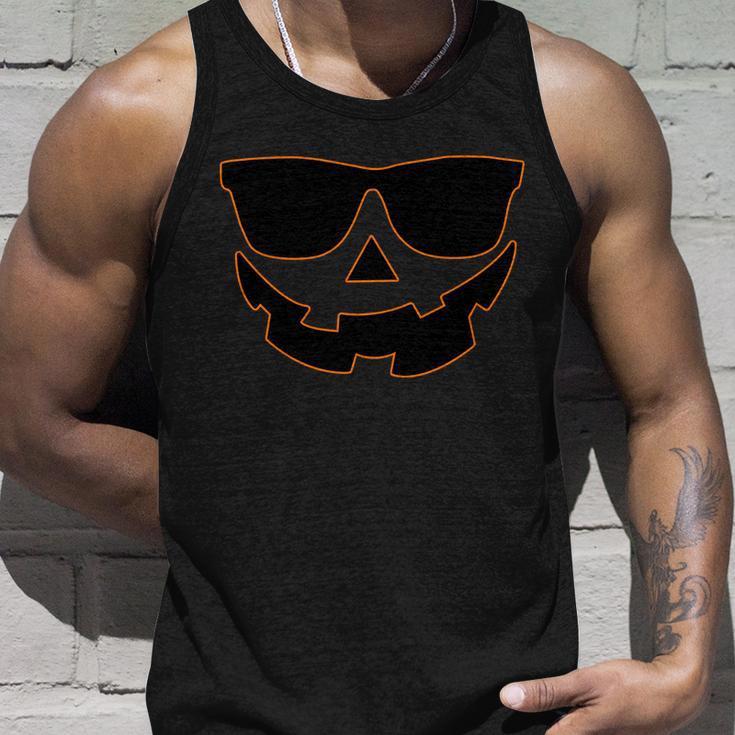 Halloween Jack-O- Lantern With Shades Unisex Tank Top Gifts for Him