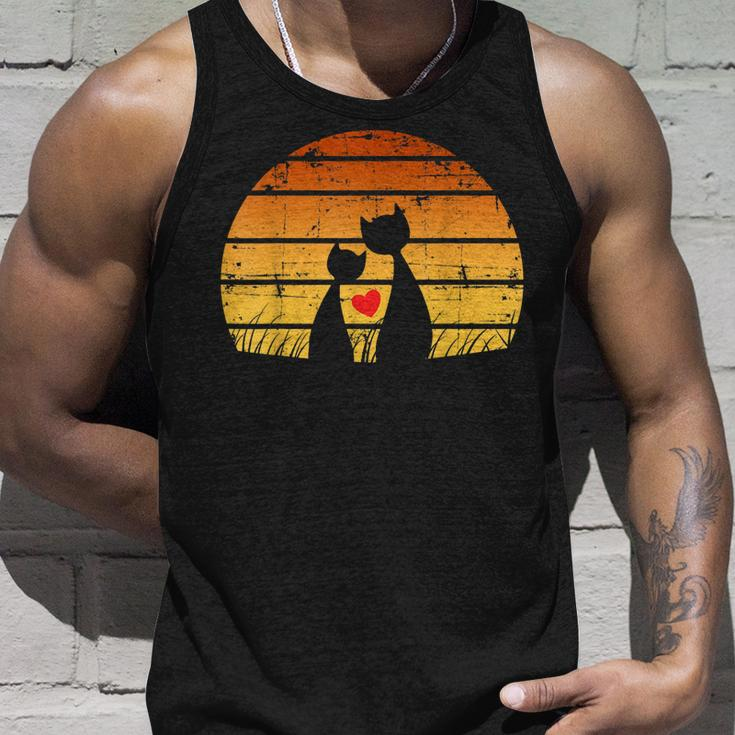 Halloween Vintage Black Cats Heart Cat Retro Moon Unisex Tank Top Gifts for Him