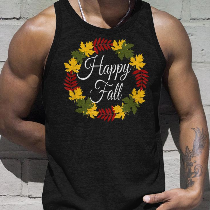 Happy Fall Leaves Cute Autumn Funny Halloween Holiday Women Unisex Tank Top Gifts for Him