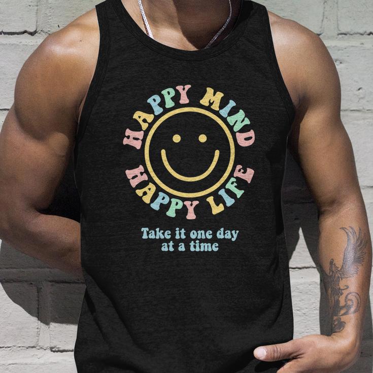 Happy Mind Happy Life Funny Take It One Day At A Time Unisex Tank Top Gifts for Him