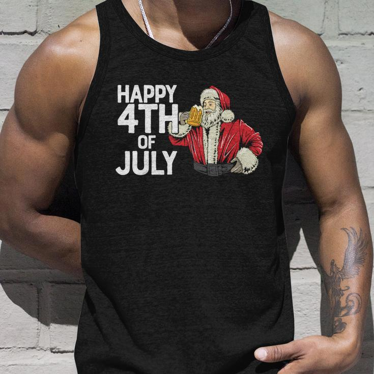 Happy Th Of July Santa Christmas In July Unisex Tank Top Gifts for Him