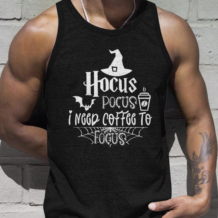 Hocus Pocus I Need Coffee To Focus Halloween Quote Unisex Tank Top Gifts for Him