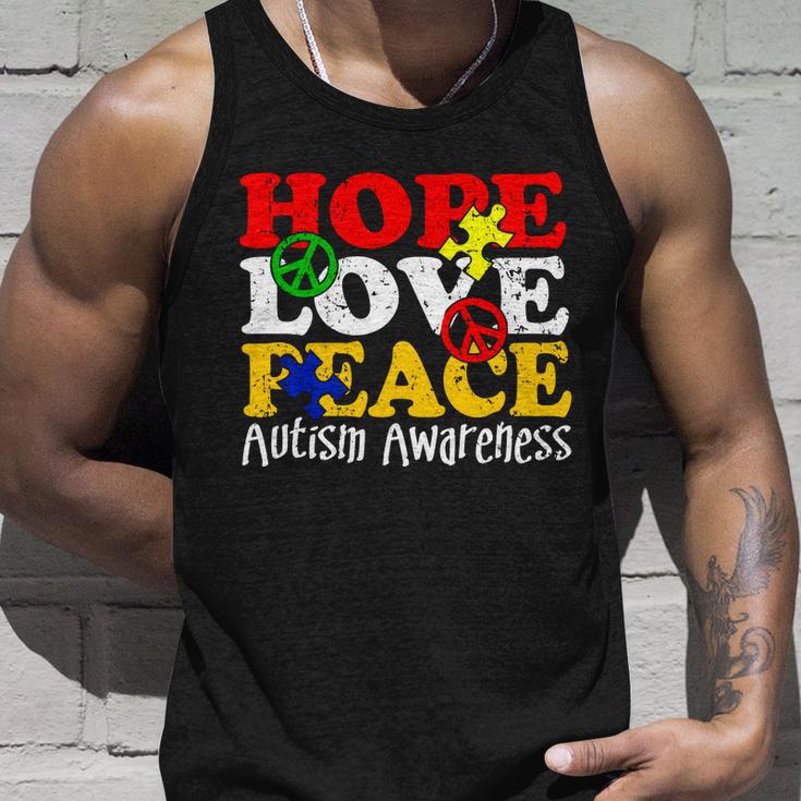 Hope Love Peace Autism Unisex Tank Top Gifts for Him