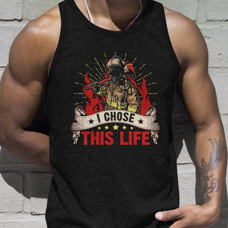 I Chose This Life Thin Red Line Unisex Tank Top Gifts for Him